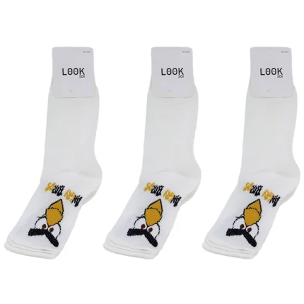 Look-Socks-Angry-Birds-Karakter-Desenli-Beyaz-Kolej-Çorap-3-Adet