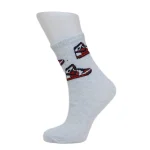Look-Socks-Ayakkabı-Karakter-Desenli-Mavi-Kolej-Çorap