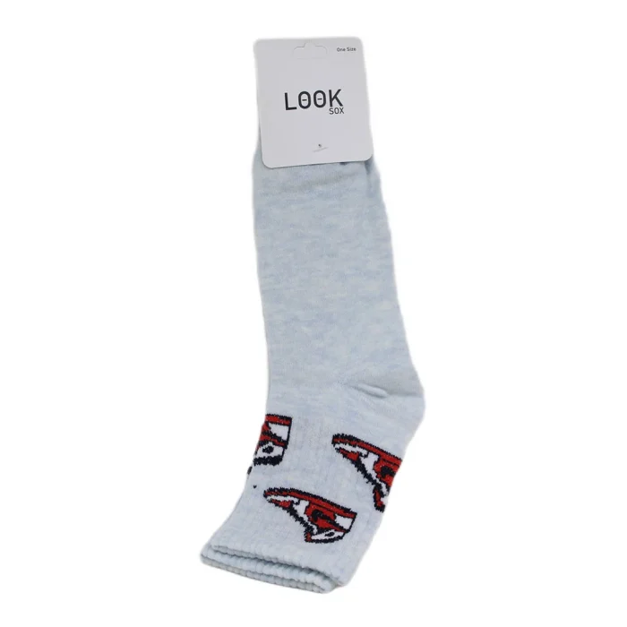 Look-Socks-Ayakkabı-Karakter-Desenli-Mavi-Kolej-Çorap-3