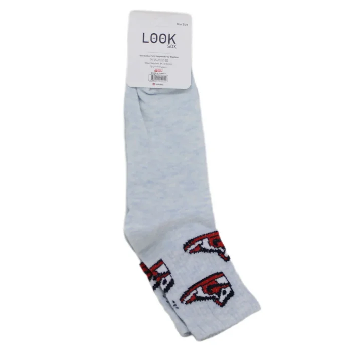 Look-Socks-Ayakkabı-Karakter-Desenli-Mavi-Kolej-Çorap-4