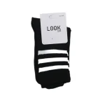 Look-Socks-Beyaz-Çizgili-Siyah-Kolej-Çorap-3