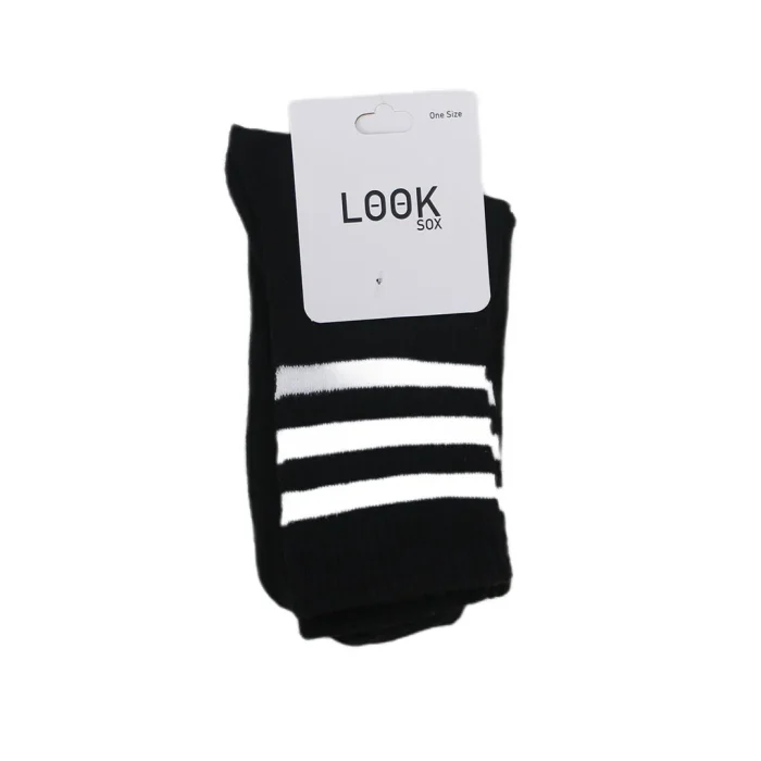 Look-Socks-Beyaz-Çizgili-Siyah-Kolej-Çorap-3