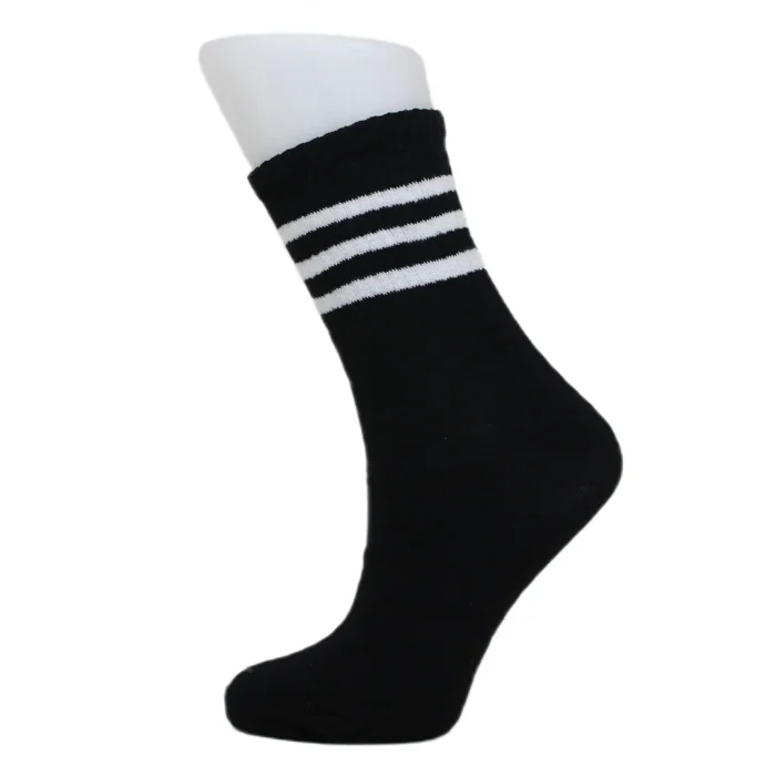 Look-Socks-Beyaz-Çizgili-Siyah-Kolej-Çorap