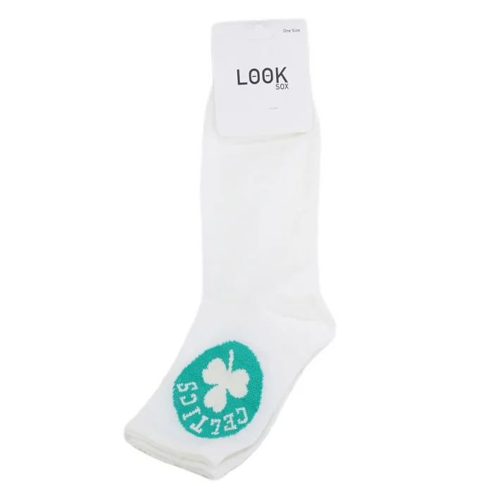 Look-Socks-Celtics-Desenli-Beyaz-Kolej-Çorap-3