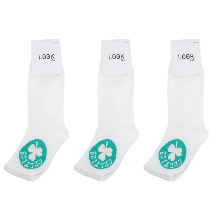 Look-Socks-Celtics-Desenli-Beyaz-Kolej-Çorap-3-Adet