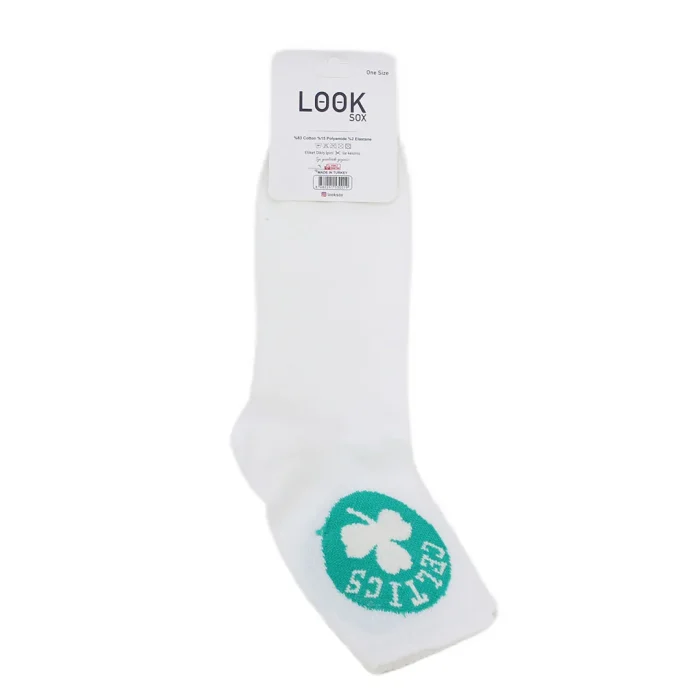Look-Socks-Celtics-Desenli-Beyaz-Kolej-Çorap-4