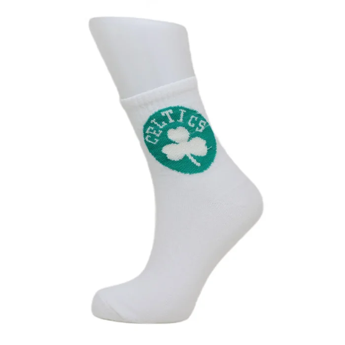 Look-Socks-Celtics-Desenli-Beyaz-Kolej-Çorap