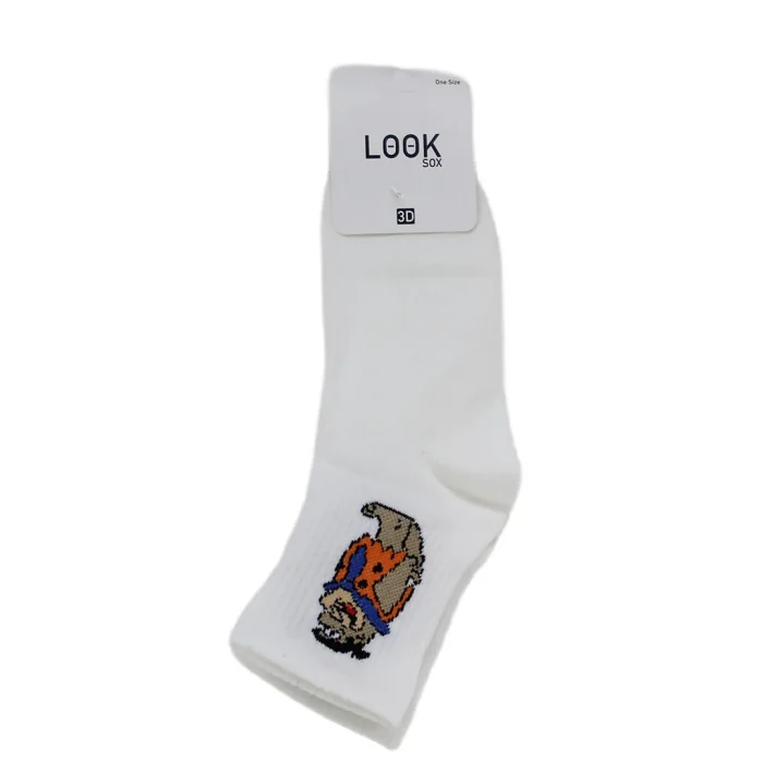 Look-Socks-Fred-Çakmaktaş-Desenli-Beyaz-Kolej-Çorap-3