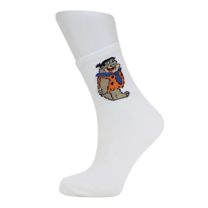 Look-Socks-Fred-Çakmaktaş-Desenli-Beyaz-Kolej-Çorap