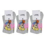Look-Socks-Fred-Jones-Desenli-Gri-Kolej-Çorap-3-Adet