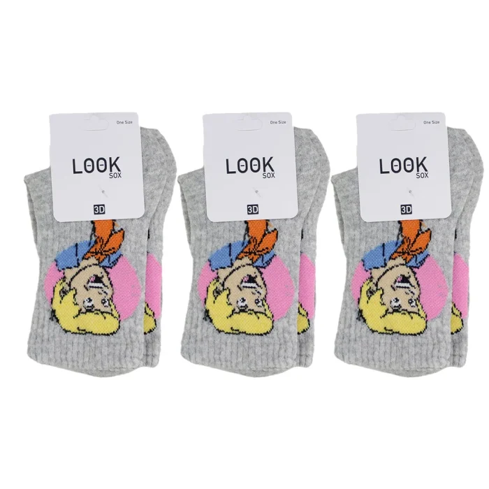 Look-Socks-Fred-Jones-Desenli-Gri-Kolej-Çorap-3-Adet