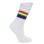 Look-Socks-Gökkuşağı-Çizgili-Beyaz-Kolej-Çorap-2