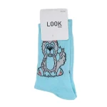 Look-Socks-Karakter-Desenli-Mavi-Kolej-Çorap-3