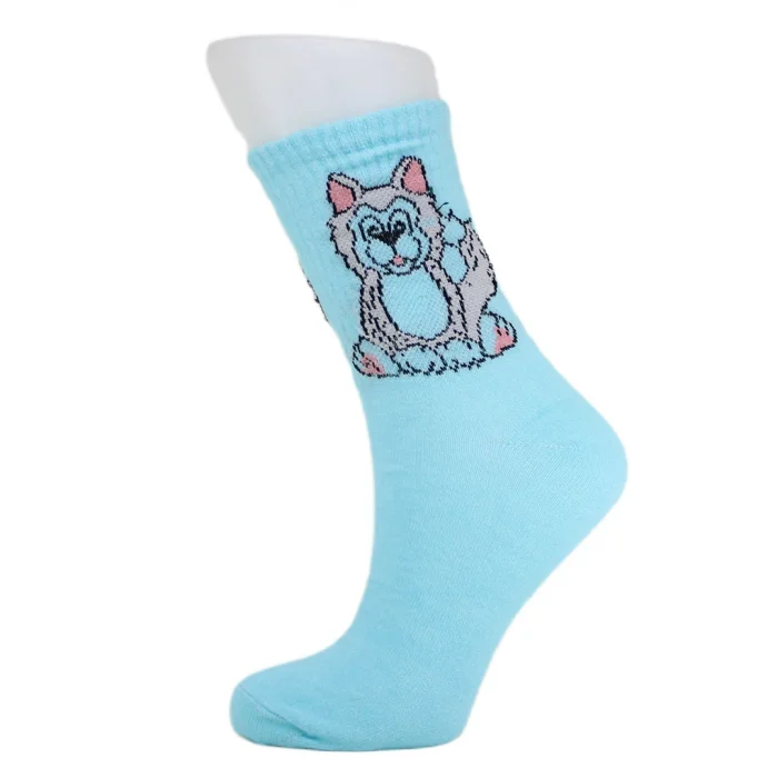 Look-Socks-Karakter-Desenli-Mavi-Kolej-Çorap
