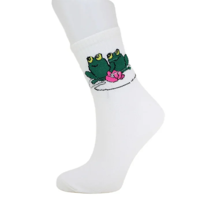 Look-Socks-Kurbağa-Desenli-Kolej-Çorap-2