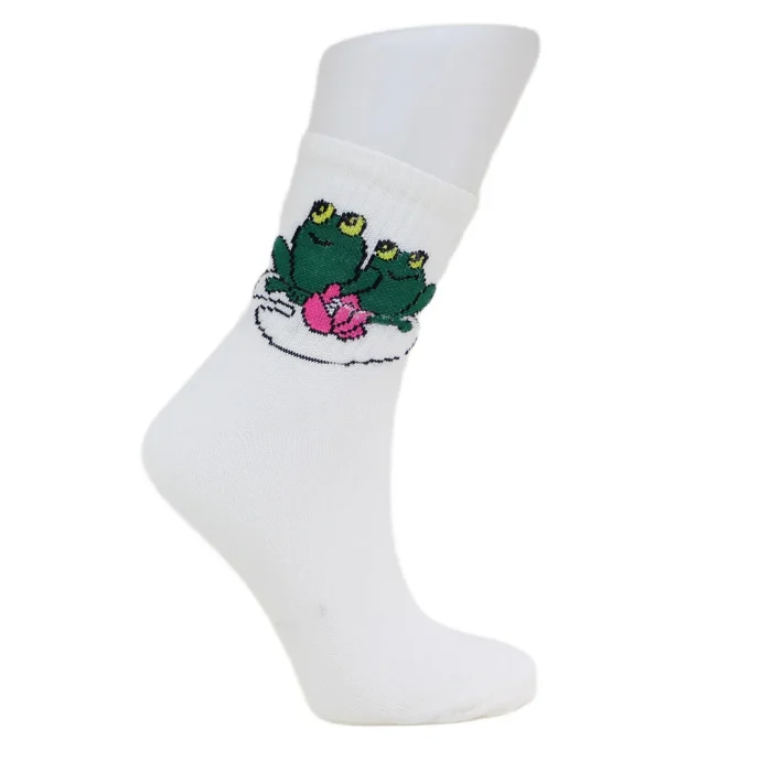 Look-Socks-Kurbağa-Desenli-Kolej-Çorap