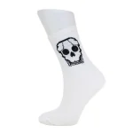 Look-Socks-Kuru-Kafa-İskelet-Karakter-Desenli-Beyaz-Kolej-Çorap