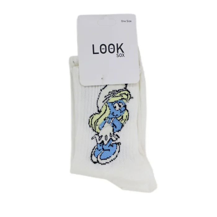 Look-Socks-Şirine-Desenli-Beyaz-Kolej-Çorap-3