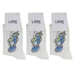 Look-Socks-Şirine-Desenli-Beyaz-Kolej-Çorap-3-Adet