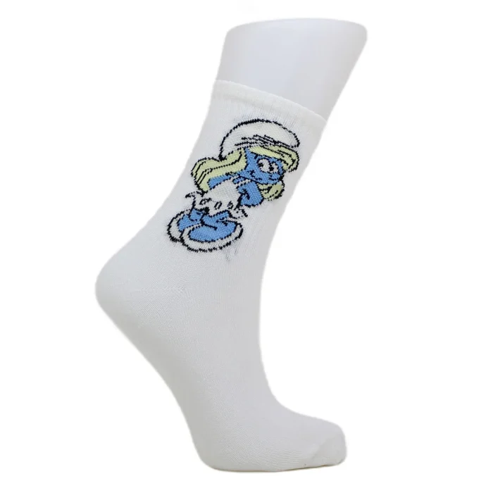 Look-Socks-Şirine-Desenli-Beyaz-Kolej-Çorap