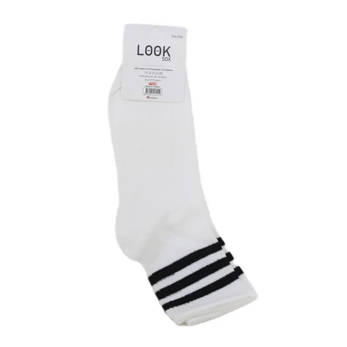 Look-Socks-Siyah-Çizgili-Beyaz-Kolej-Çorap-4