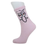 Look-Socks-Squidward-Dokunaç-Karakter-Desenli-Pembe-Kolej-Çorap