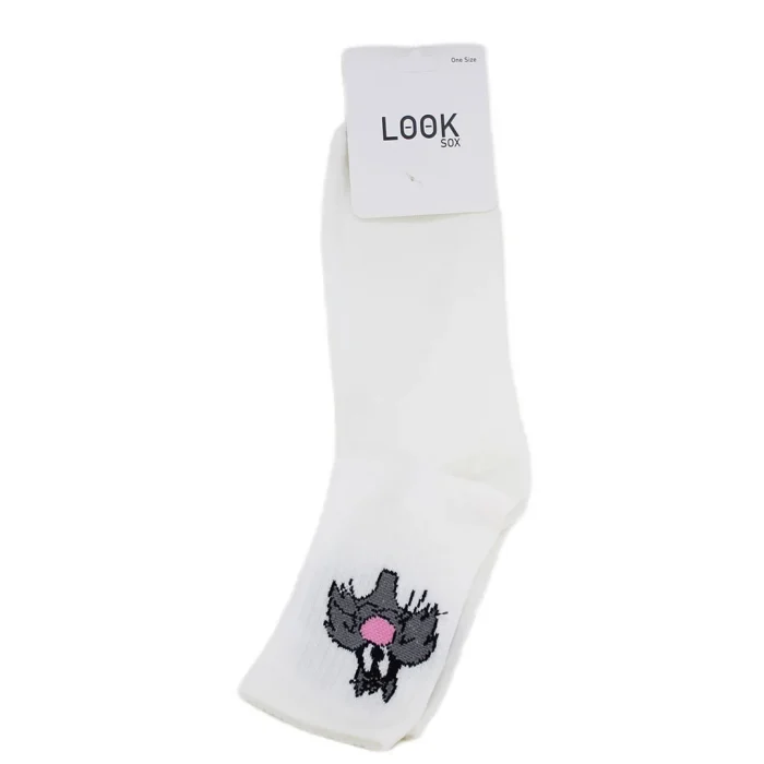 Look-Socks-Tom-ve-Jerry-Karakter-Desenli-Beyaz-Kolej-Çorap-3