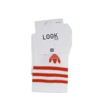 Look-Socks-Turuncu-Çizgili-Beyaz-Kolej-Çorap-3