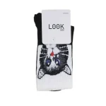 Look-Socks-Yavru-Kedi-Desenli-Siyah-Kolej-Çorap-3
